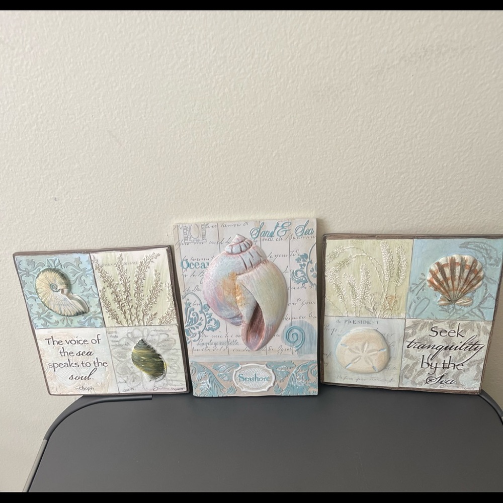 Sea and Sand Beautiful Wall Plaques Set of (3)